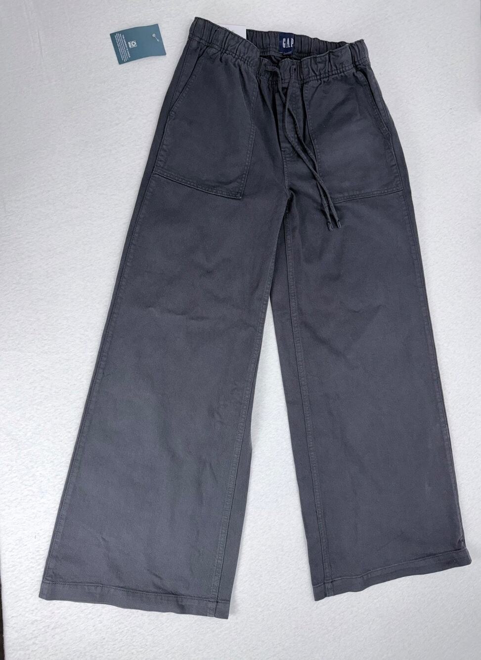 GAP Women's Twill Drawstring Pants Size XS Black NWT